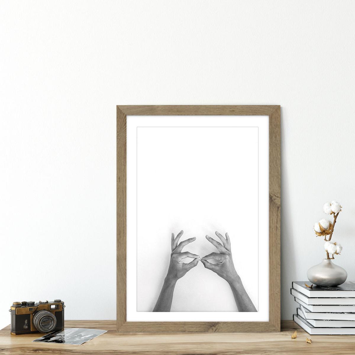 Hands 6 – Be Batman, Be Brave Art Print Oak Frame – image 3