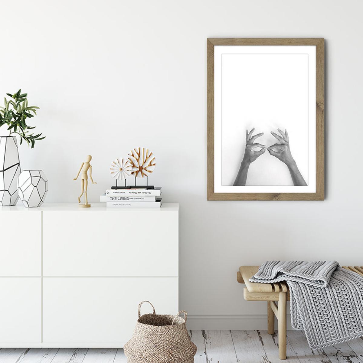 Hands 6 – Be Batman, Be Brave Art Print Oak Frame – image 5