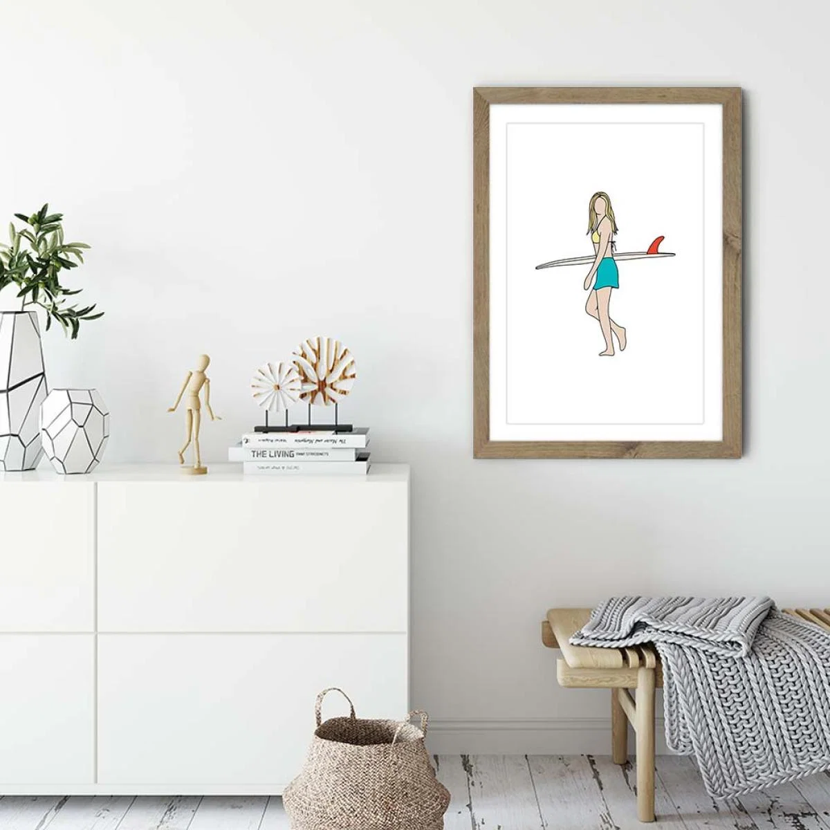 Little Red Art Print Oak Frame – image 3