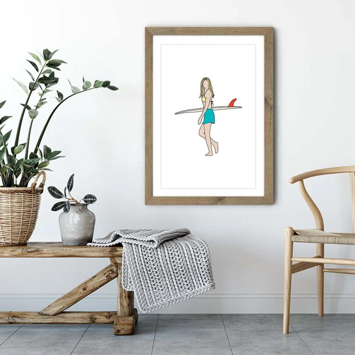 Little Red Art Print Oak Frame – image 5