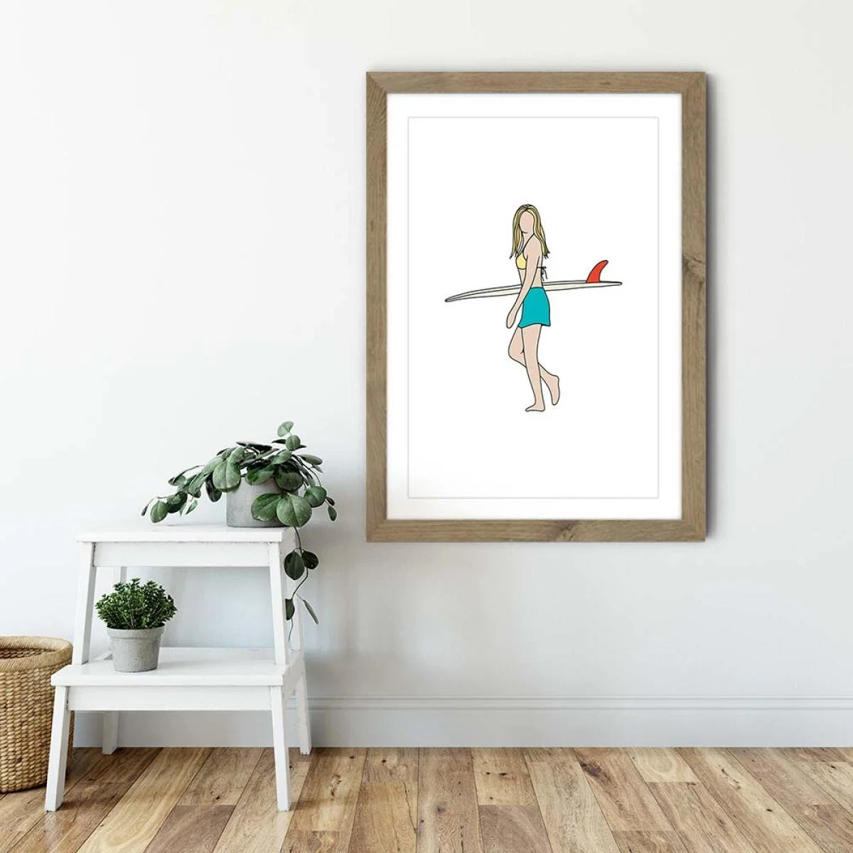 Little Red Art Print Oak Frame – image 6