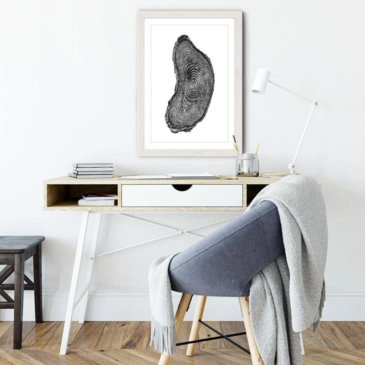 Pine Set II Art Print White Frame – image 2