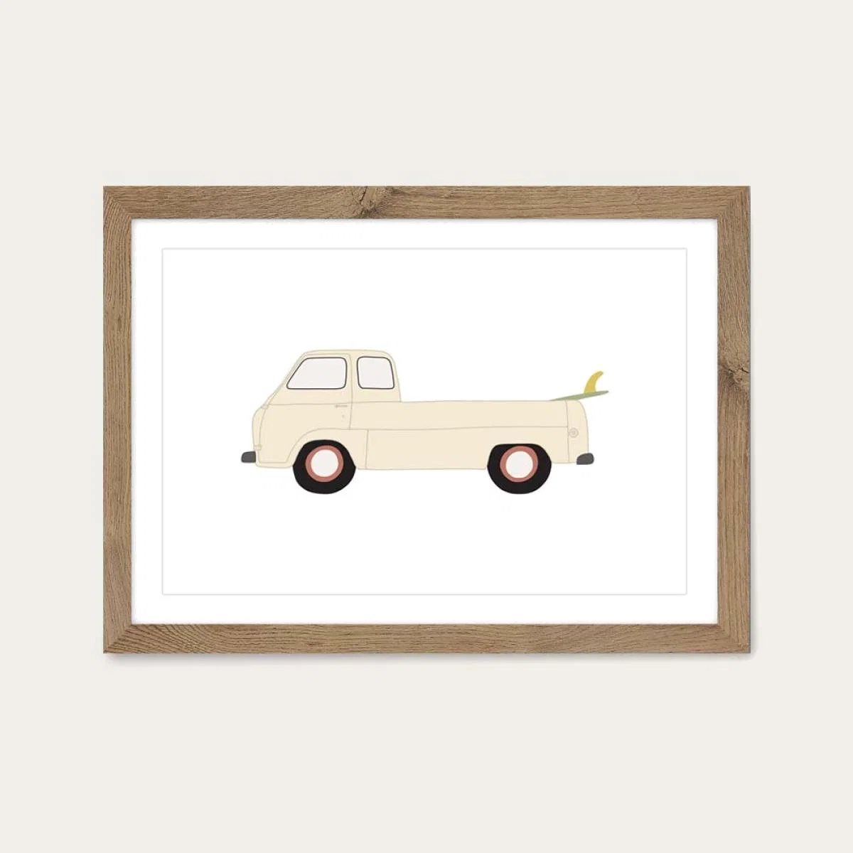 Little Pick Up Art Print Oak Frame – image 1