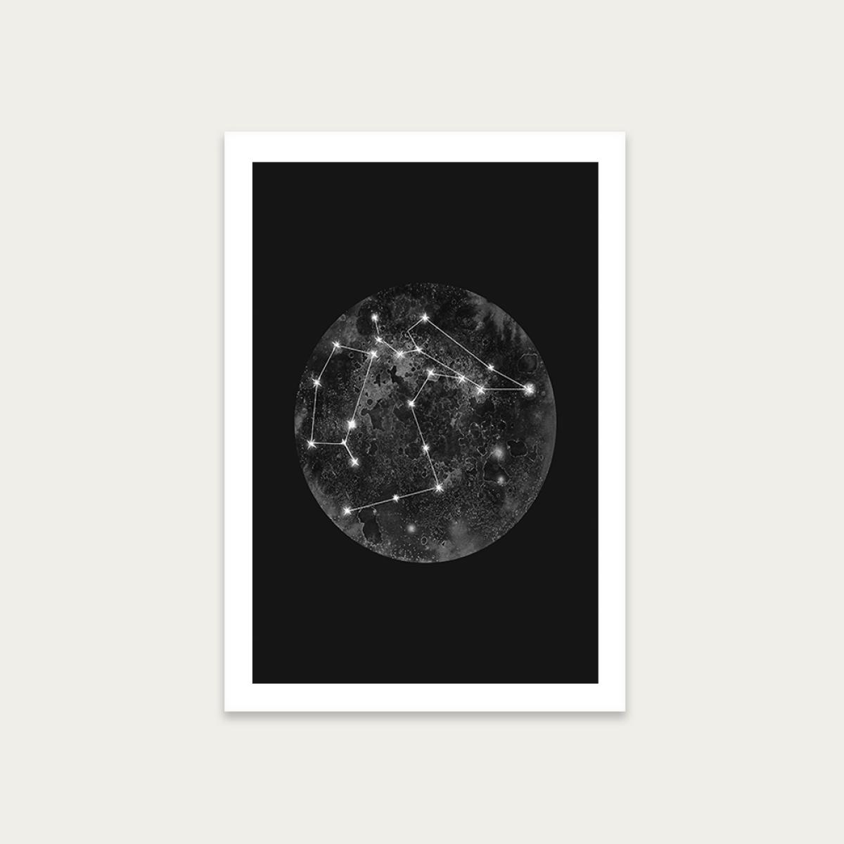 Constellation Black Art Print Unframed