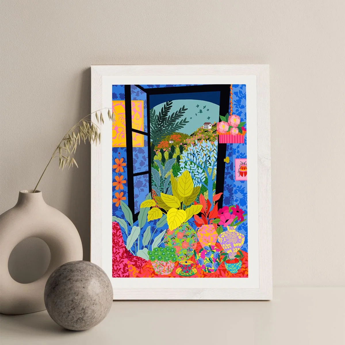 View From My Window Art Print White Frame – image 3