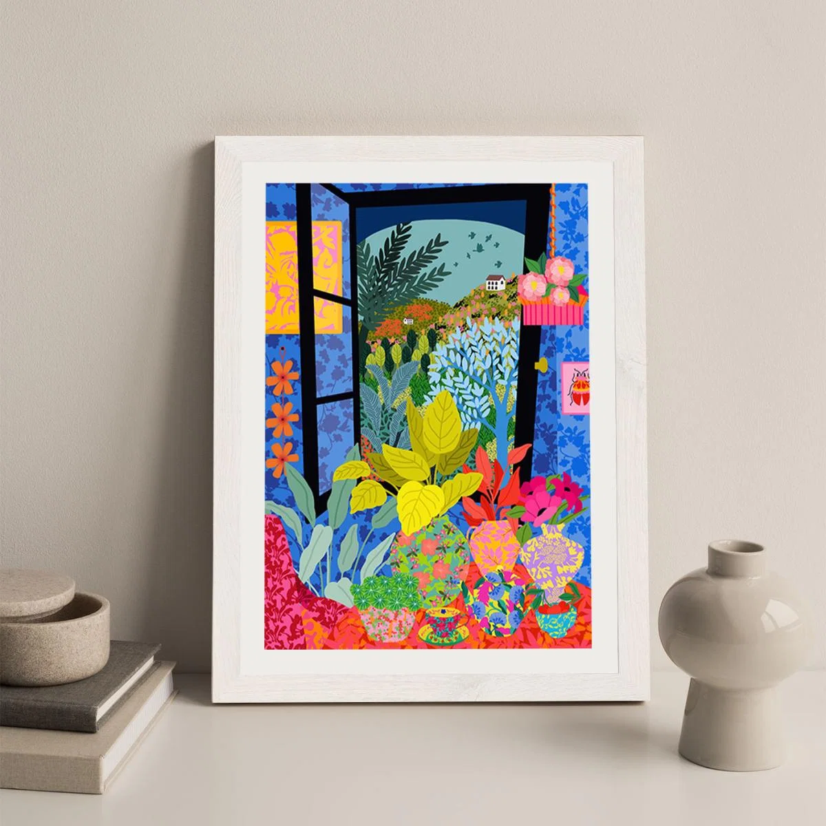 View From My Window Art Print White Frame – image 4