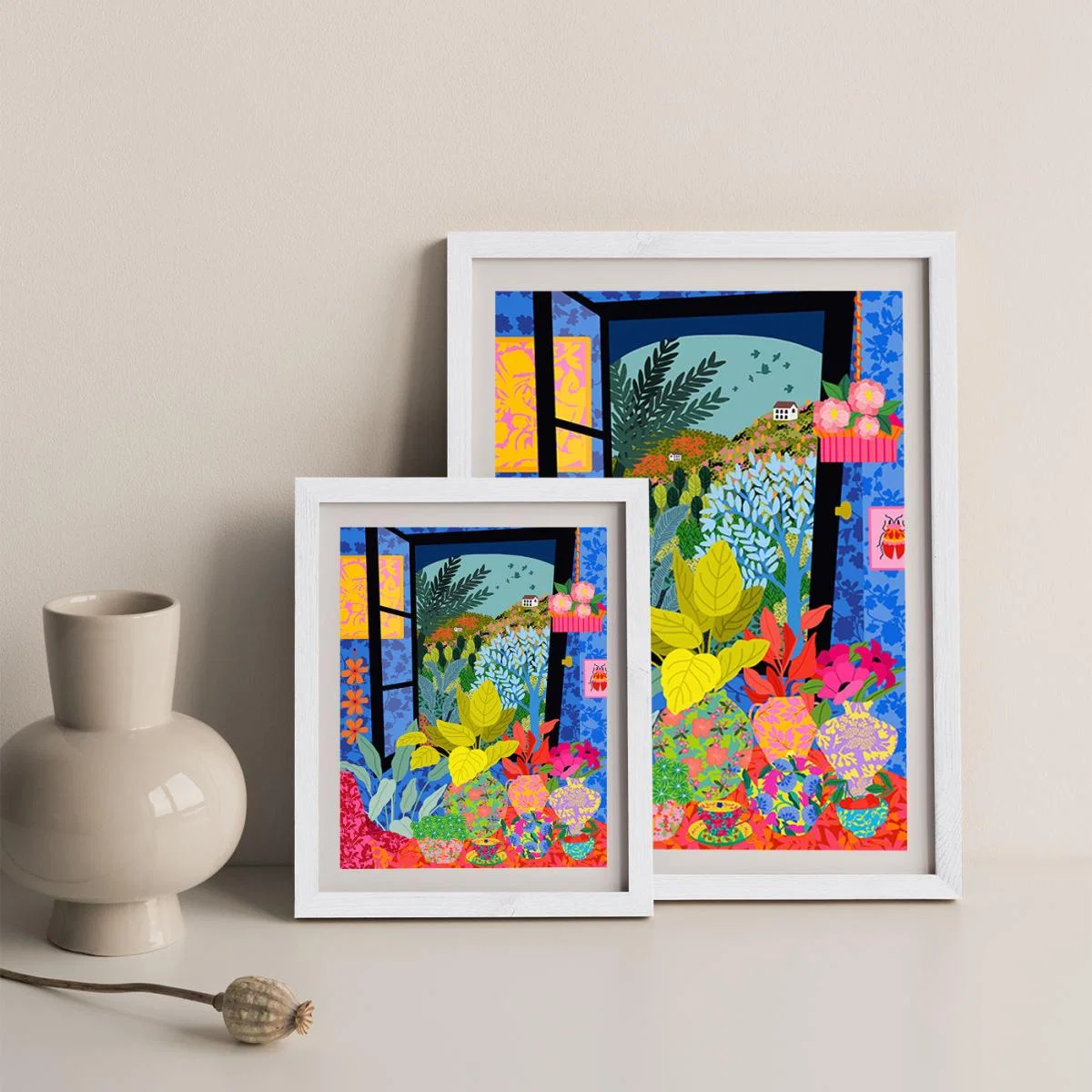 View From My Window Art Print White Frame – image 9