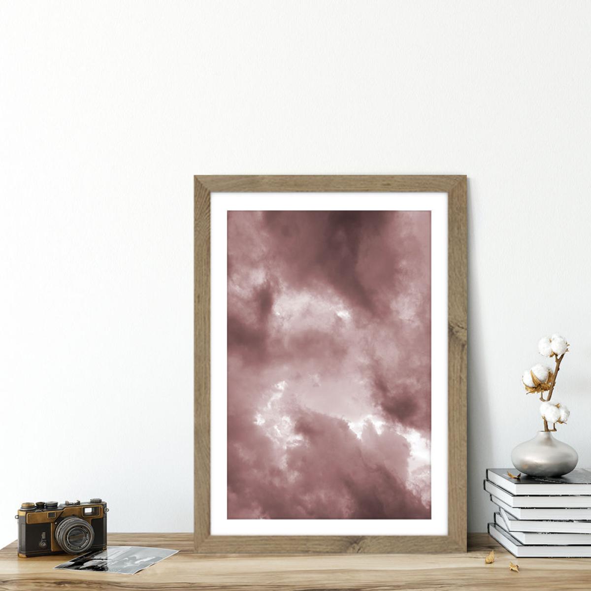 Blush Clouds Art Print Oak Frame – image 5