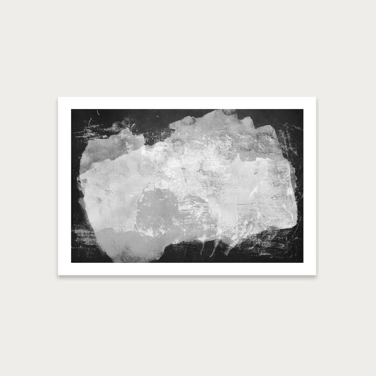 Minimal Abstract Black and White 09 Art Print Unframed
