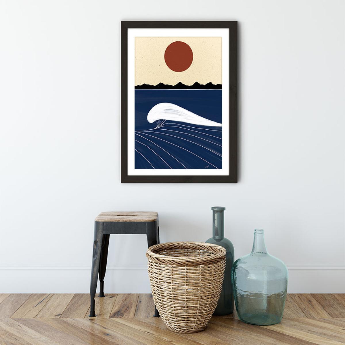 Deep Blue Art Print Black Frame – image 2