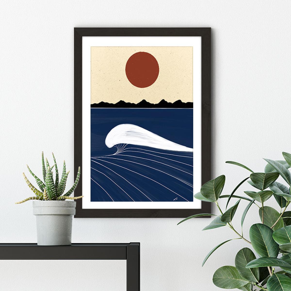 Deep Blue Art Print Black Frame – image 4