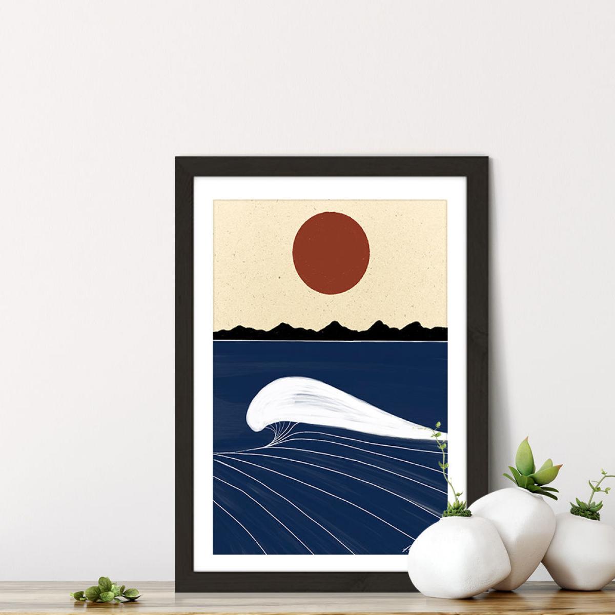 Deep Blue Art Print Black Frame – image 7
