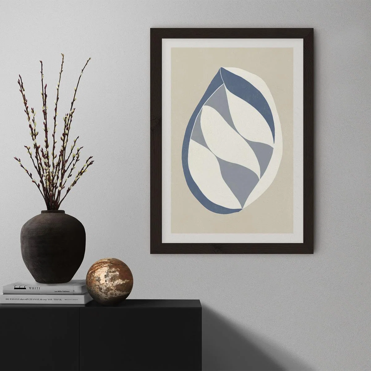 Pod Blue Art Print Black Frame – image 2