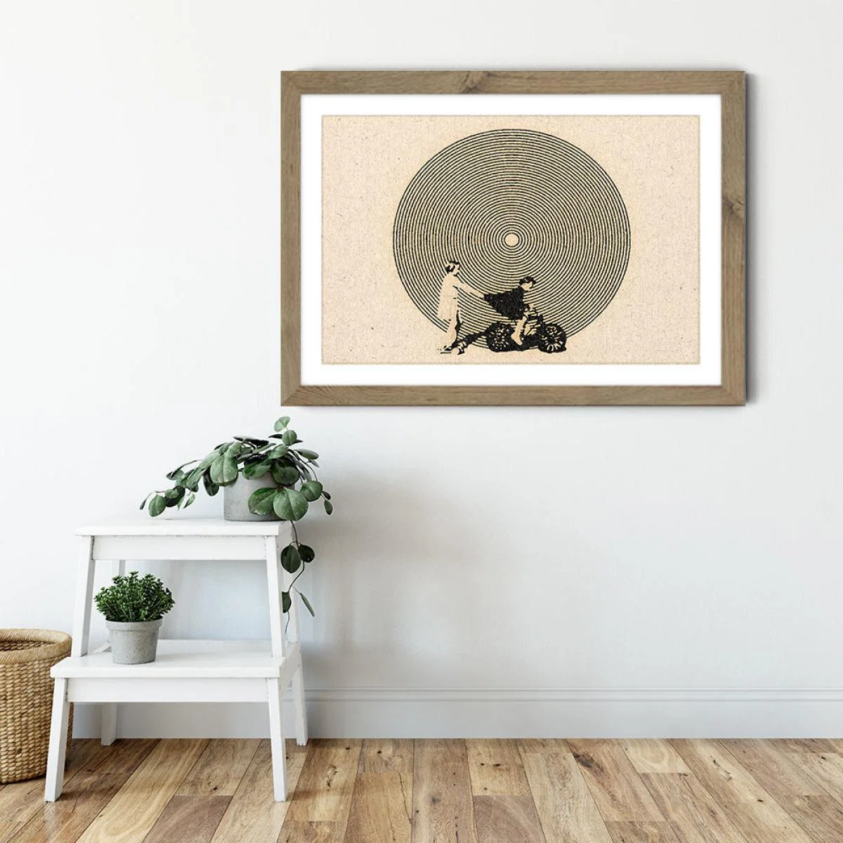 Bonnie & Clyde Art Print Oak Frame – image 2