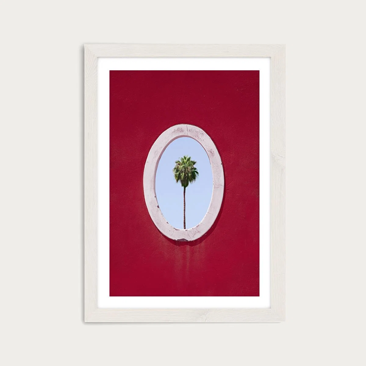 Palm Tree Portrait Art Print White Frame – image 1