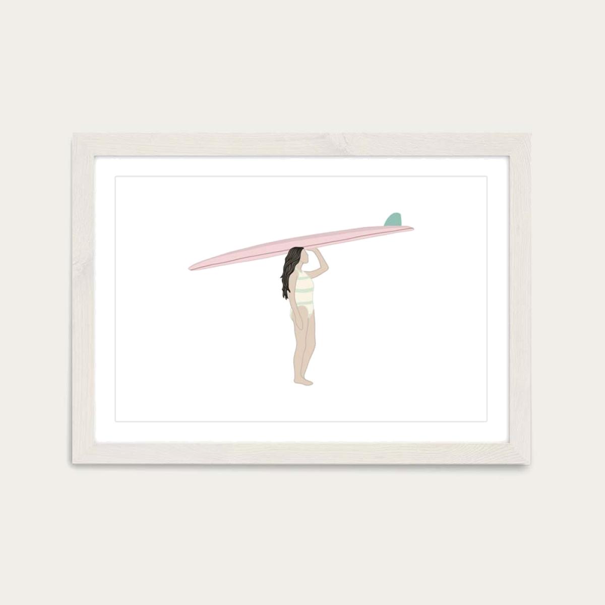 Strawberry Art Print White Frame – image 1