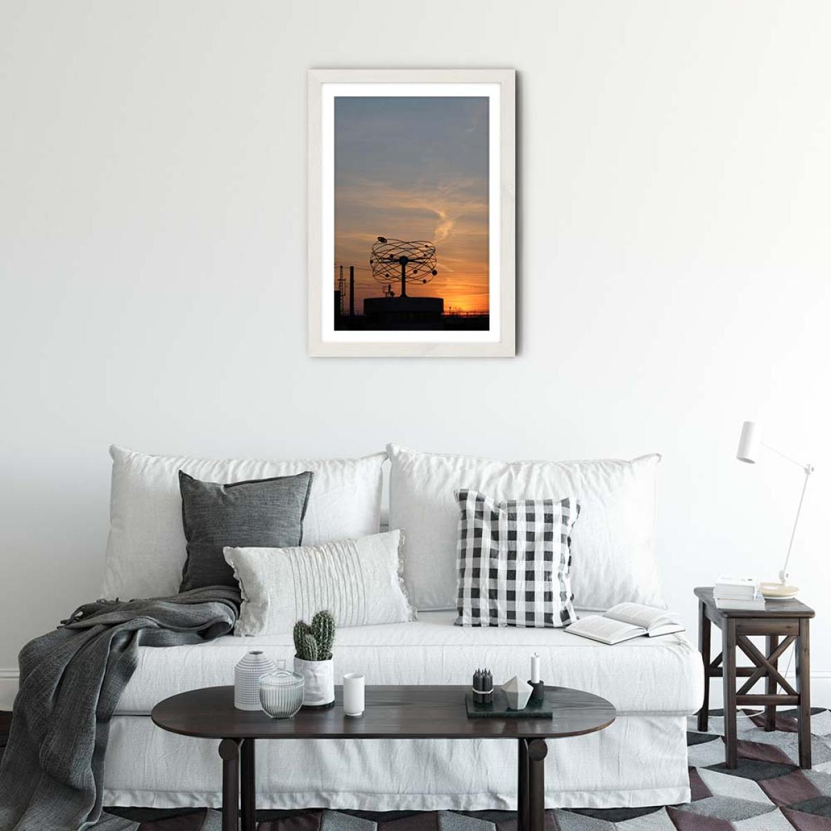 Weltzeituhr Art Print White Frame – image 2