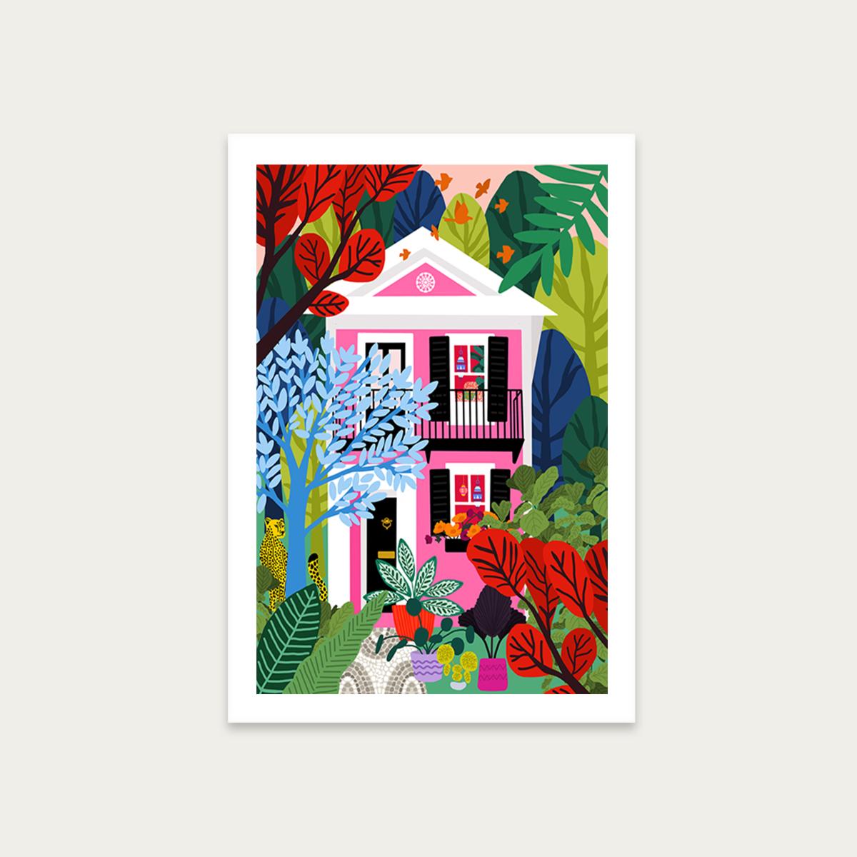 House In The Woods Art Print Unframed