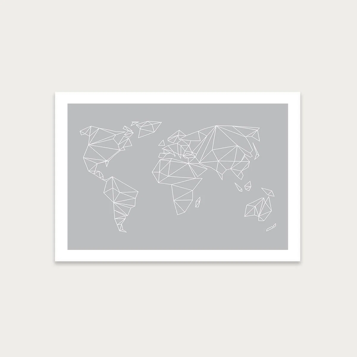 Geometrical World – Grey Art Print Unframed