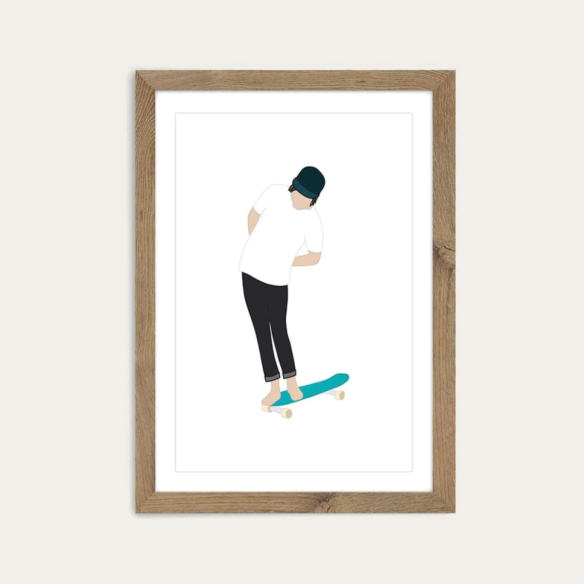 Throwback Art Print Oak Frame