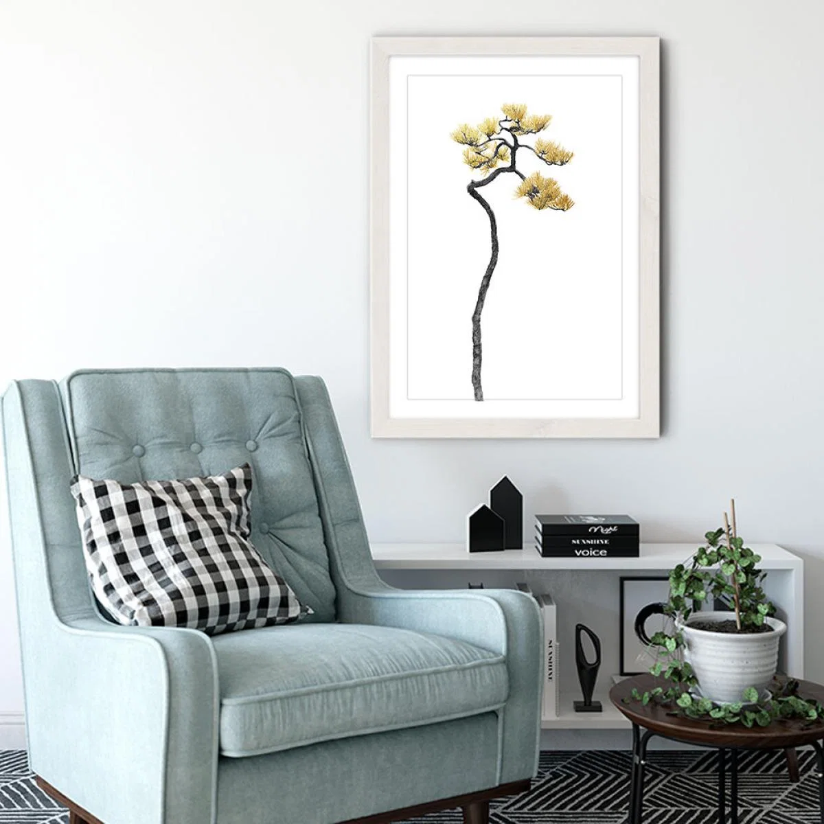 Bonsai Tree 5 Art Print White Frame – image 4