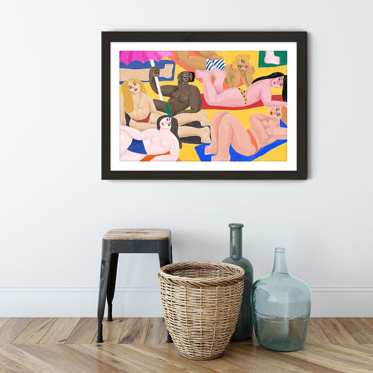 La Plage Art Print Black Frame – image 3