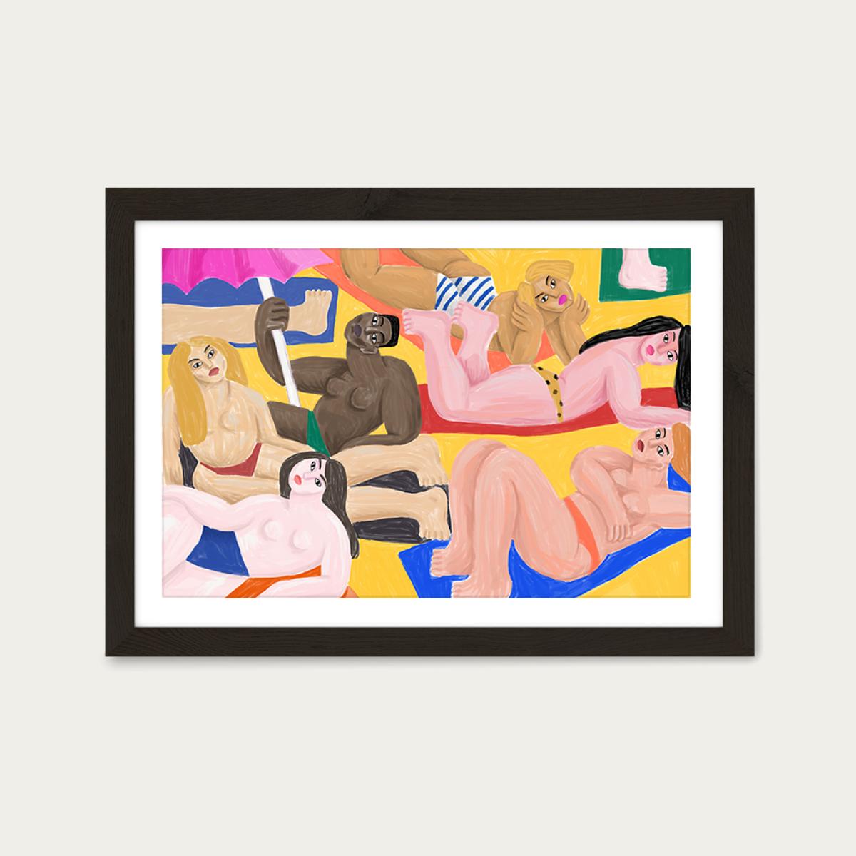 La Plage Art Print Black Frame – image 1