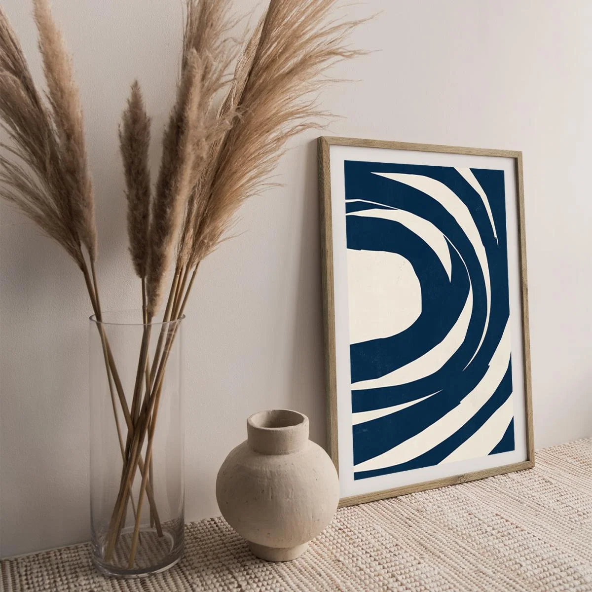 Swirls No 01 Art Print Oak Frame – image 4