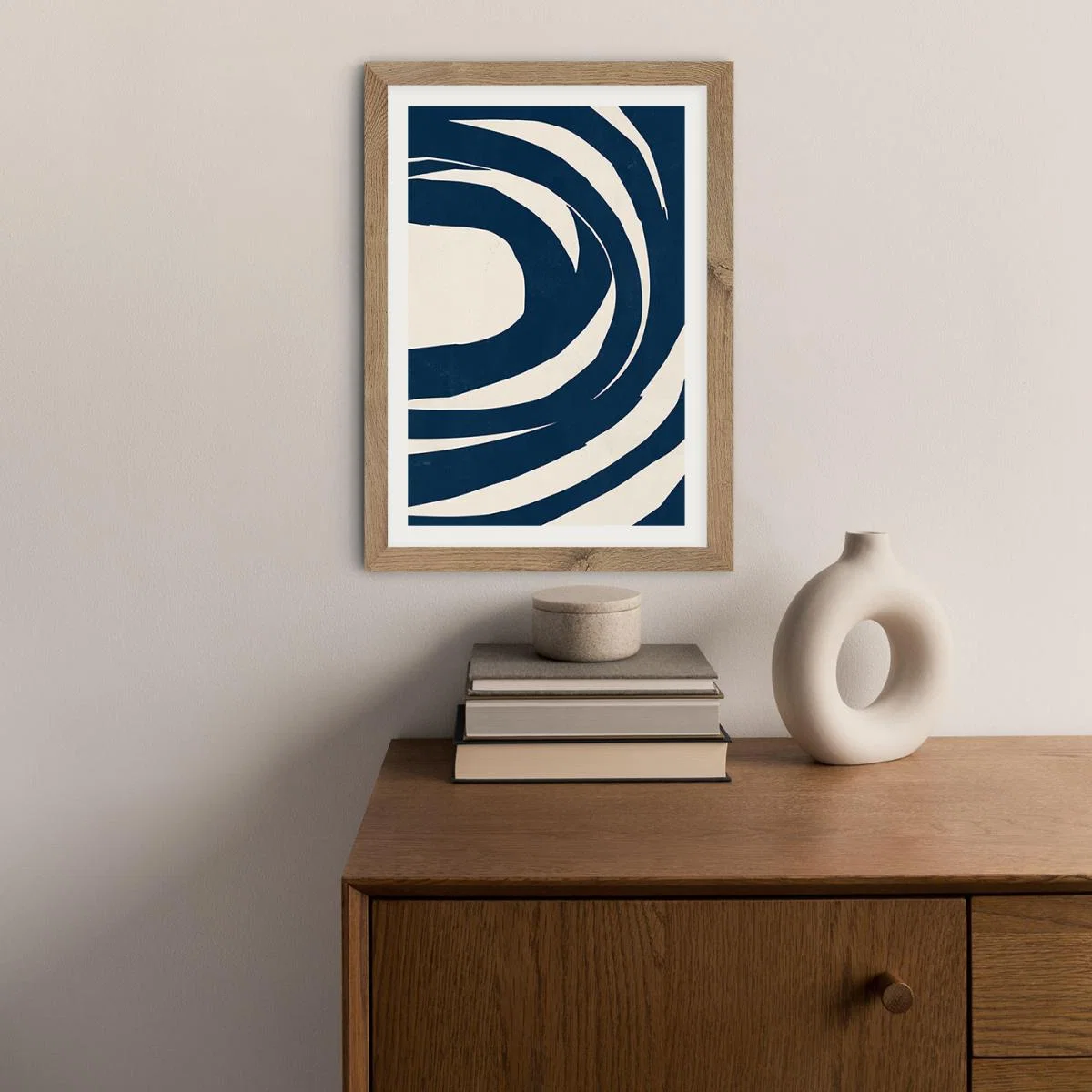 Swirls No 01 Art Print Oak Frame – image 5