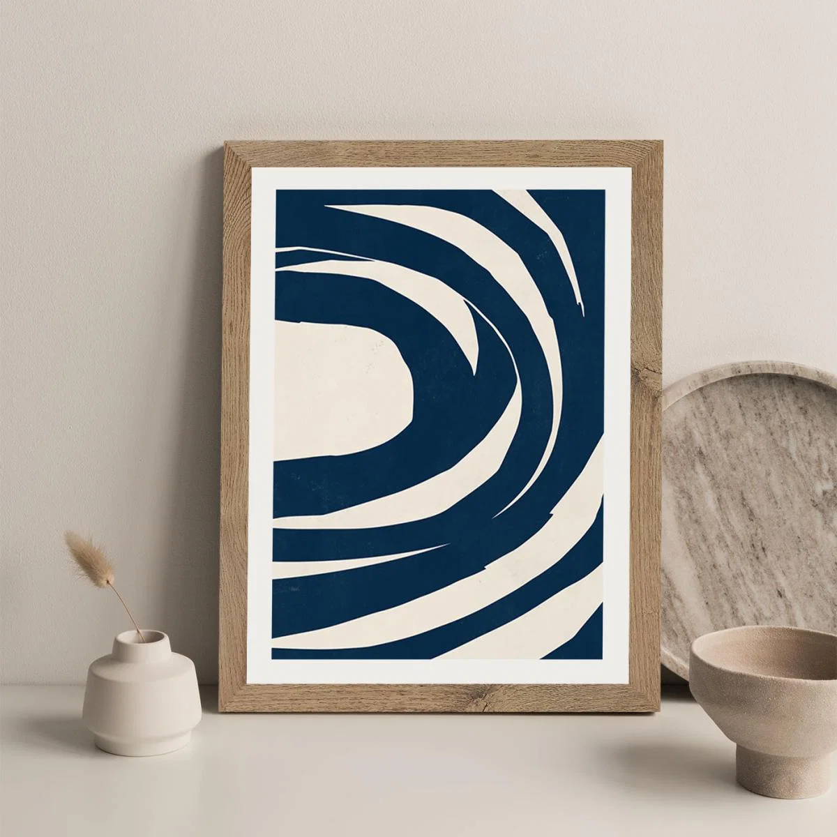 Swirls No 01 Art Print Oak Frame – image 6