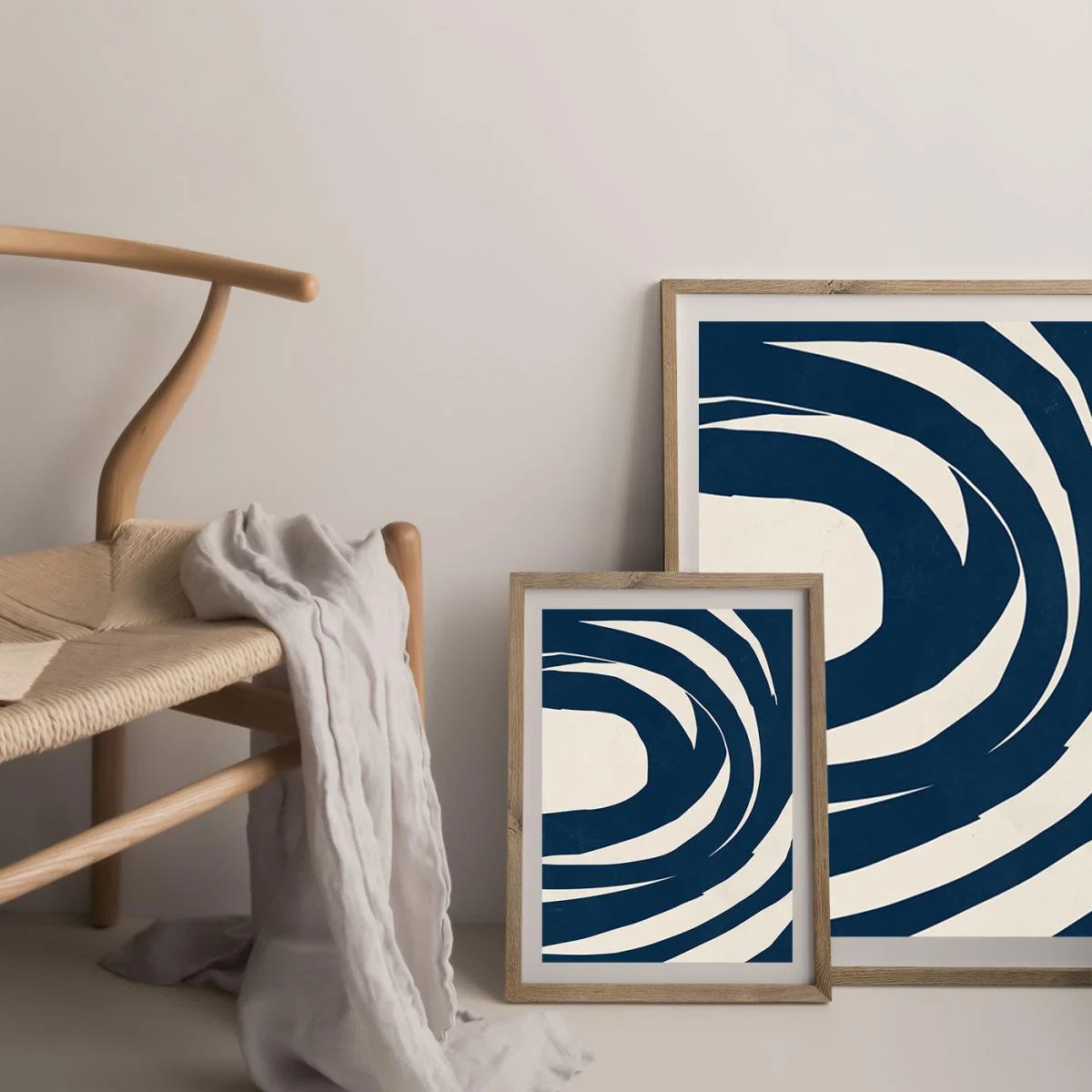 Swirls No 01 Art Print Oak Frame – image 7