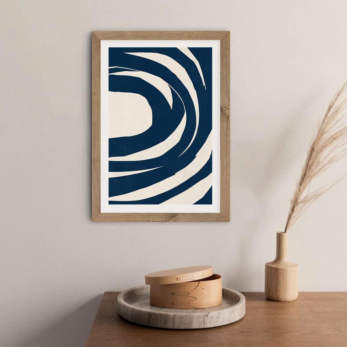 Swirls No 01 Art Print Oak Frame – image 8