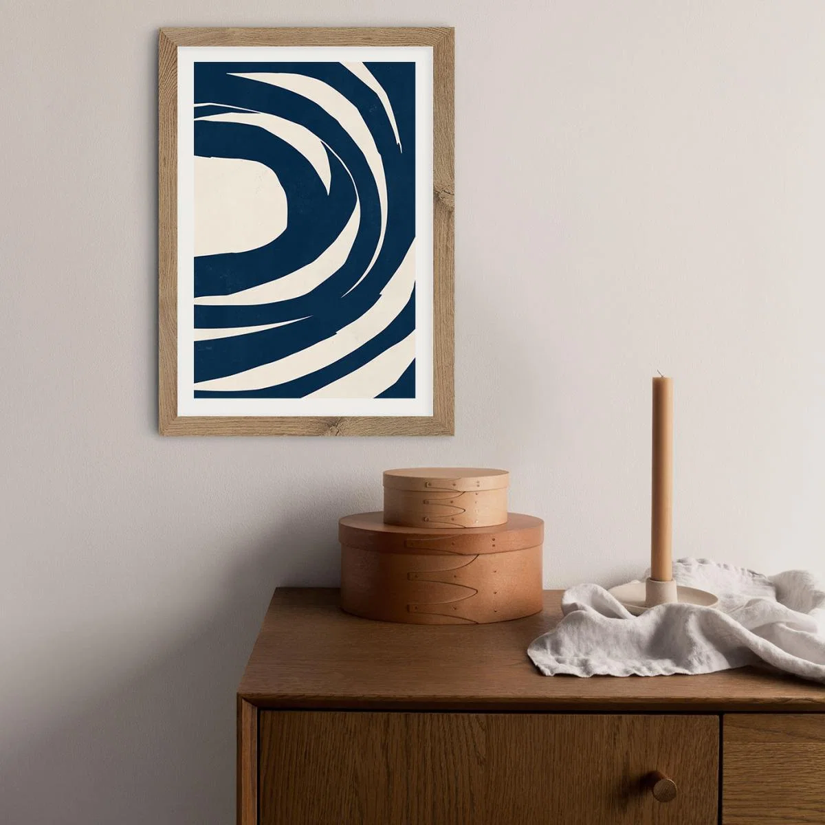 Swirls No 01 Art Print Oak Frame – image 9