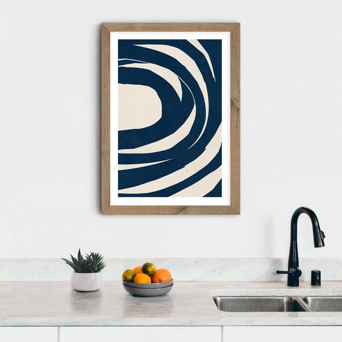 Swirls No 01 Art Print Oak Frame – image 10