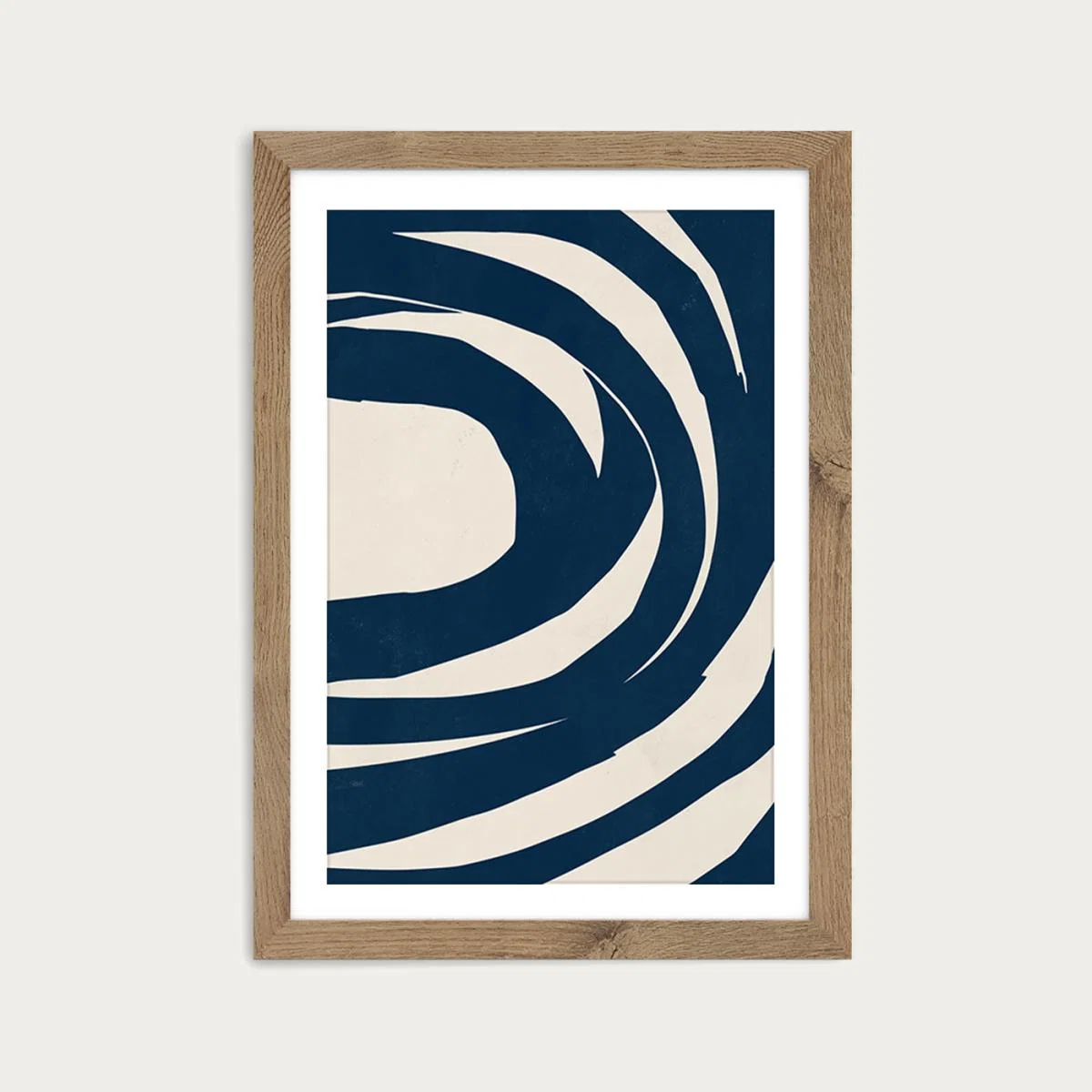 Swirls No 01 Art Print Oak Frame – image 1