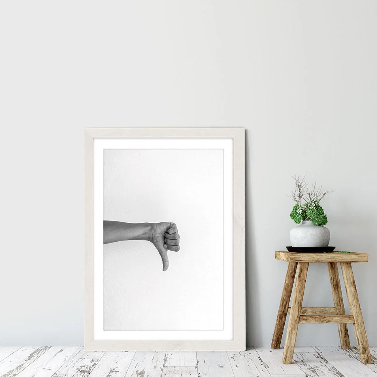 Hands 2 – Flop Art Print White Frame – image 3