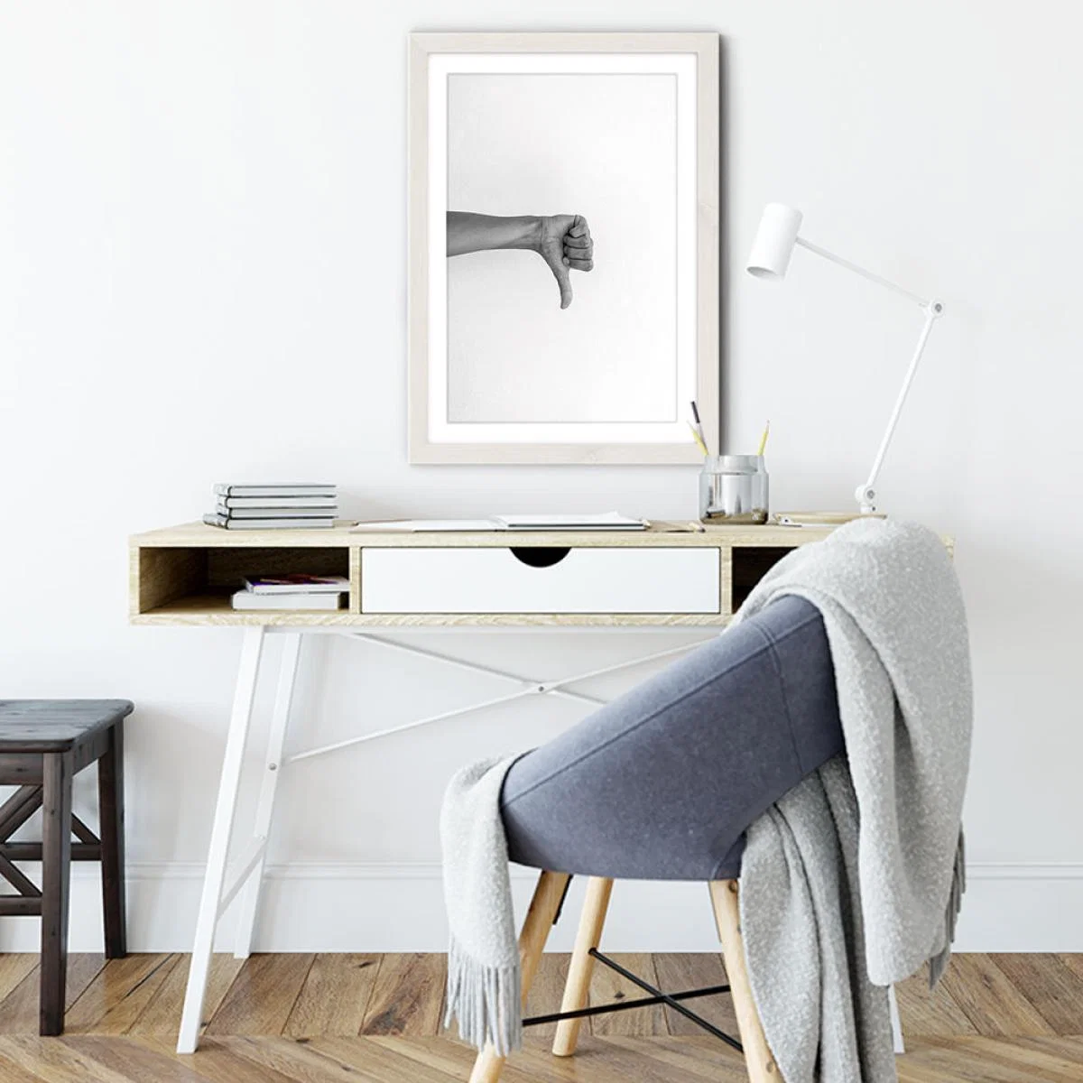 Hands 2 – Flop Art Print White Frame – image 4