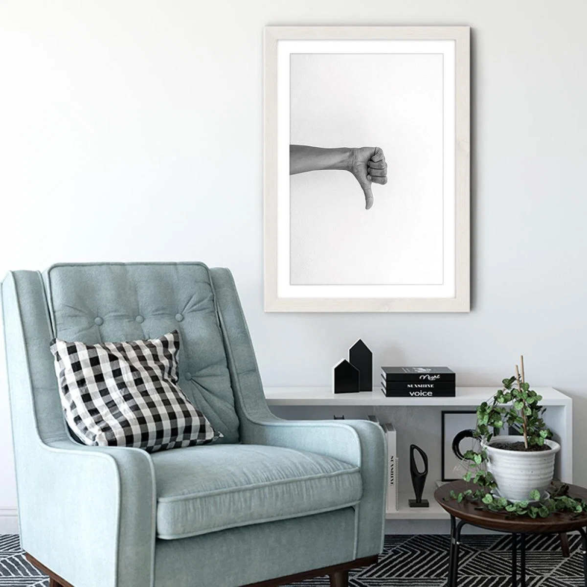 Hands 2 – Flop Art Print White Frame – image 5
