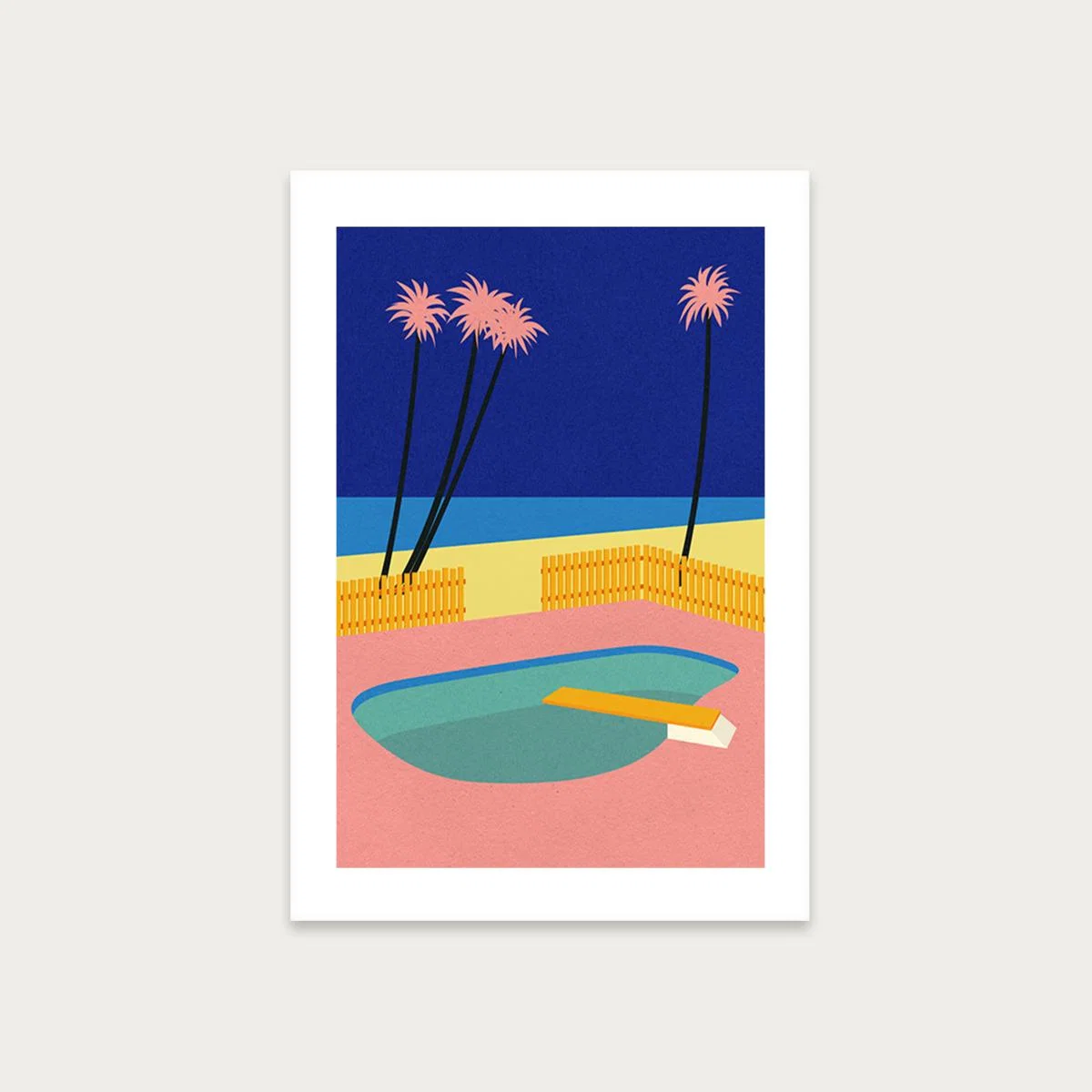 Malibu Beach Art Print Unframed