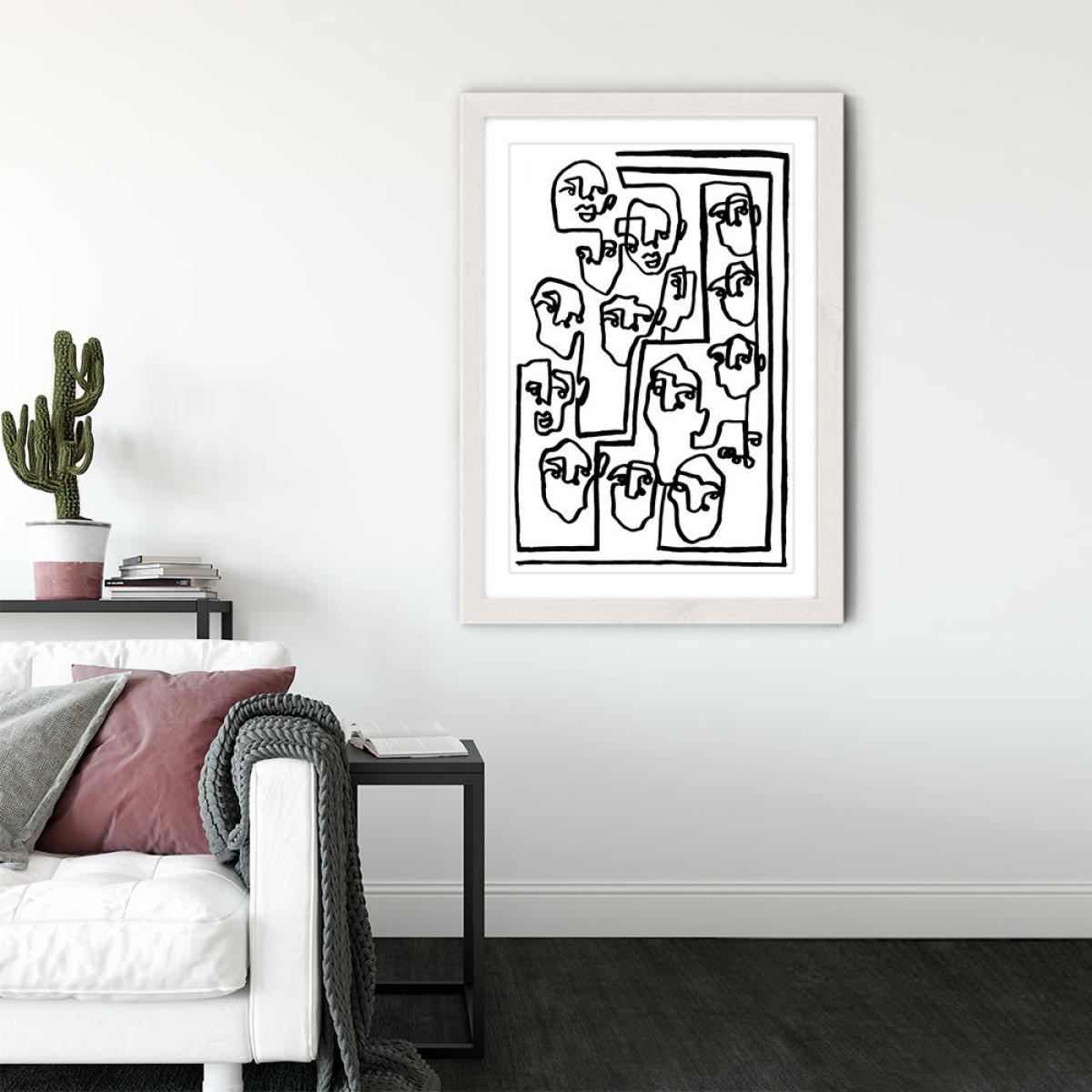 Face Book VI Art Print White Frame – image 2