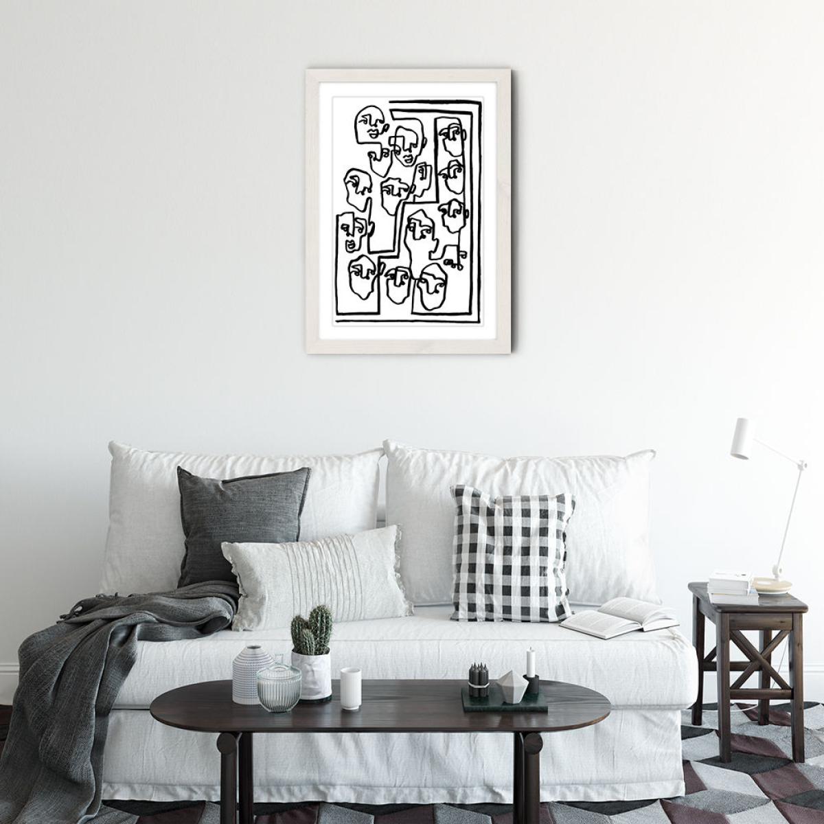 Face Book VI Art Print White Frame – image 3