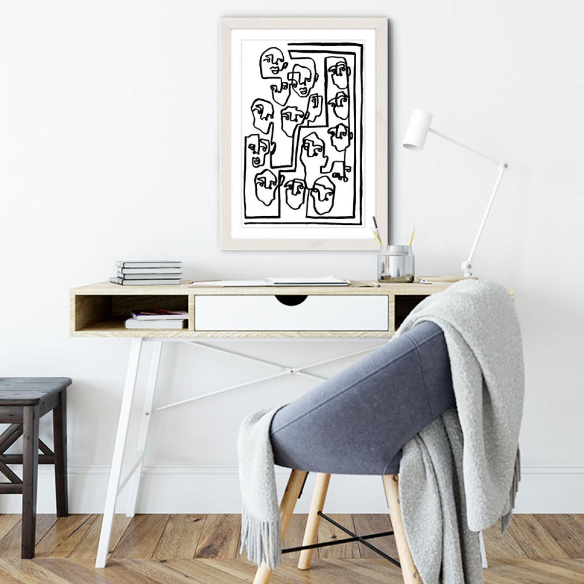 Face Book VI Art Print White Frame – image 4