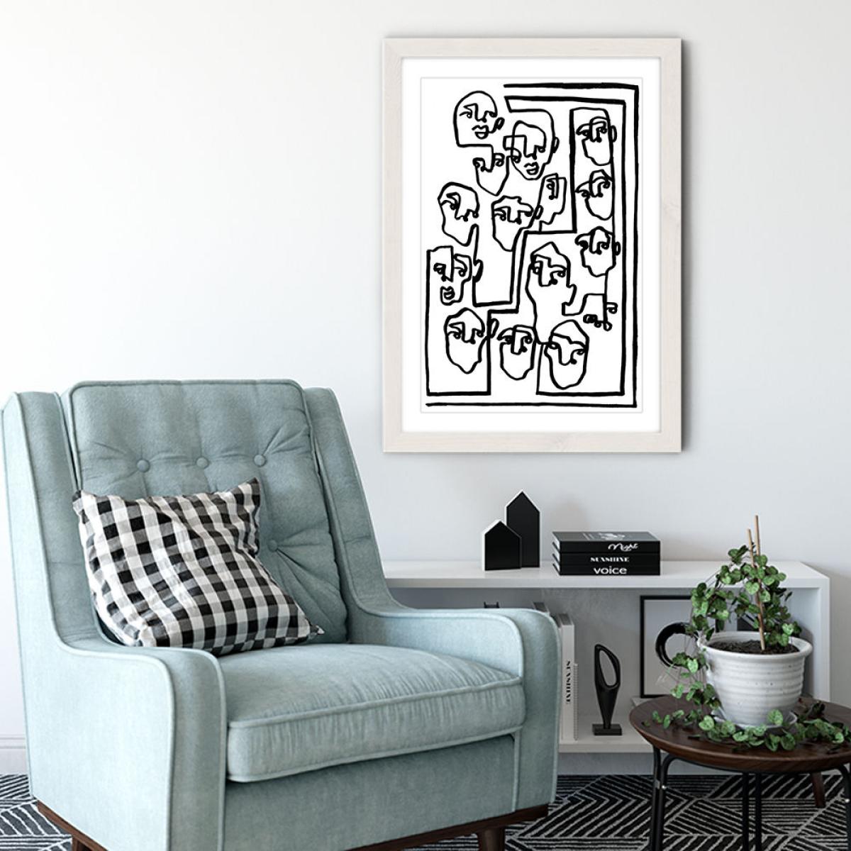 Face Book VI Art Print White Frame – image 5