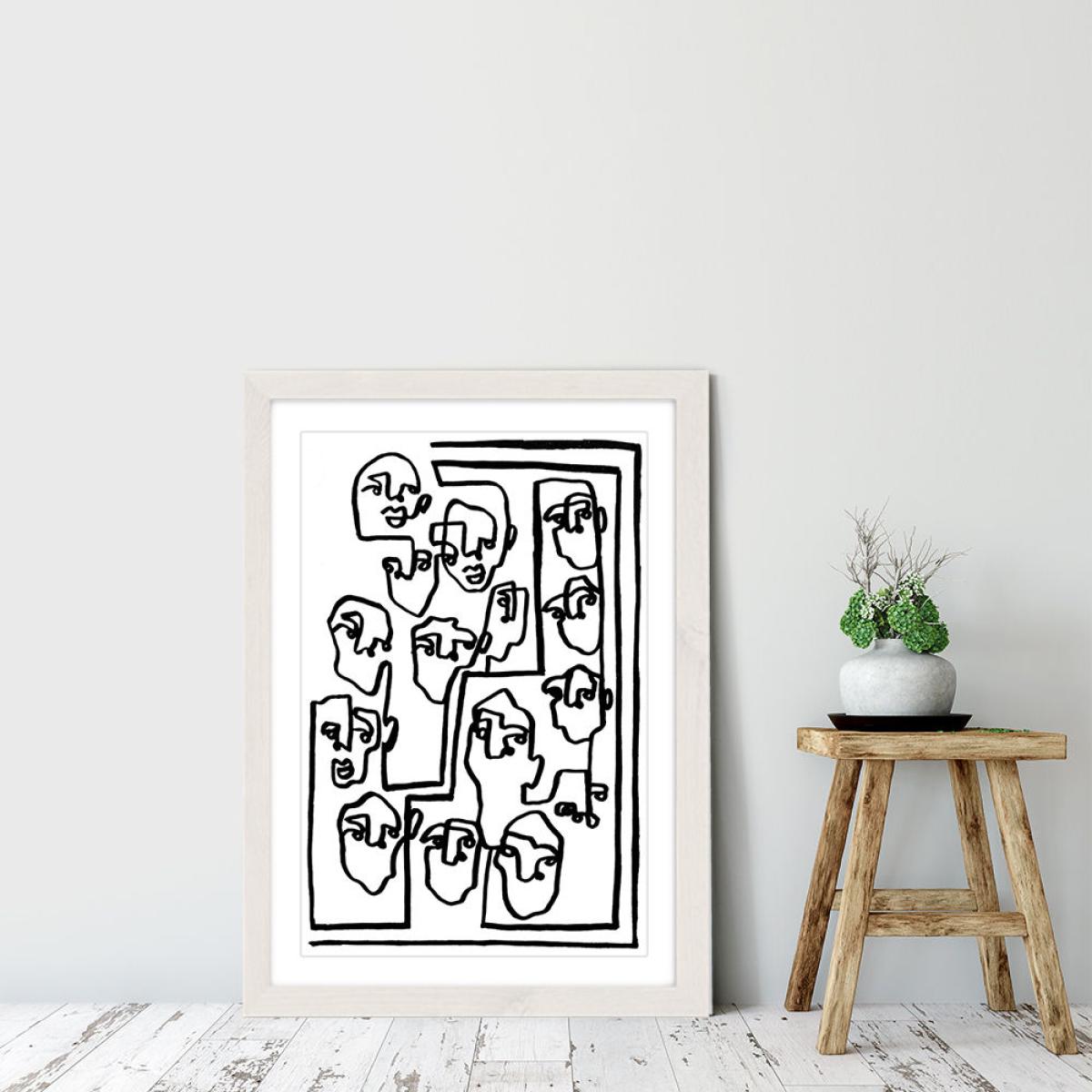 Face Book VI Art Print White Frame – image 6