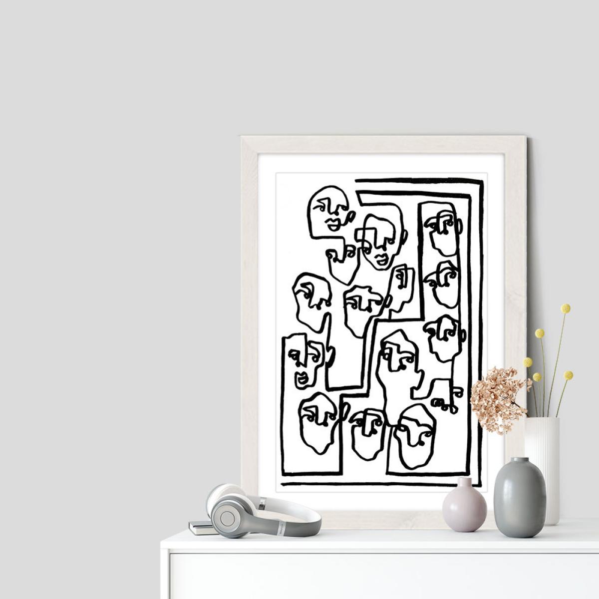 Face Book VI Art Print White Frame – image 7