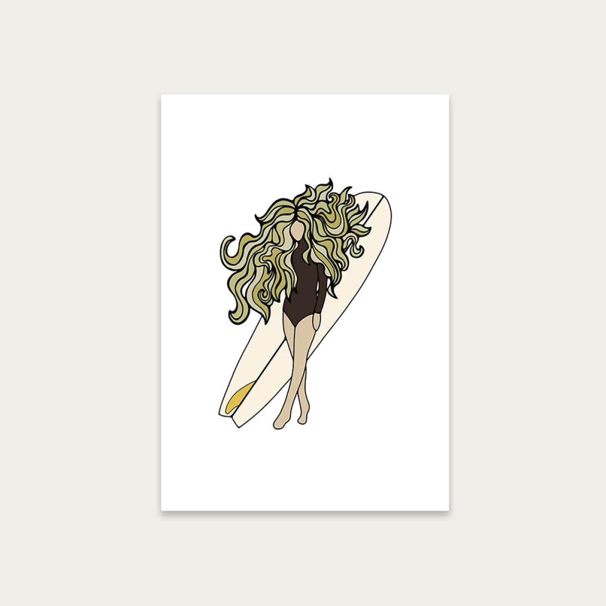 Siren Surfer Art Print Unframed