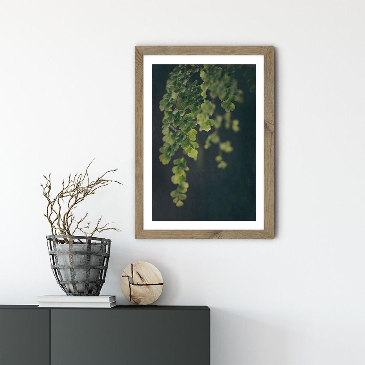 Dark Foliage 1 Art Print Oak Frame – image 2