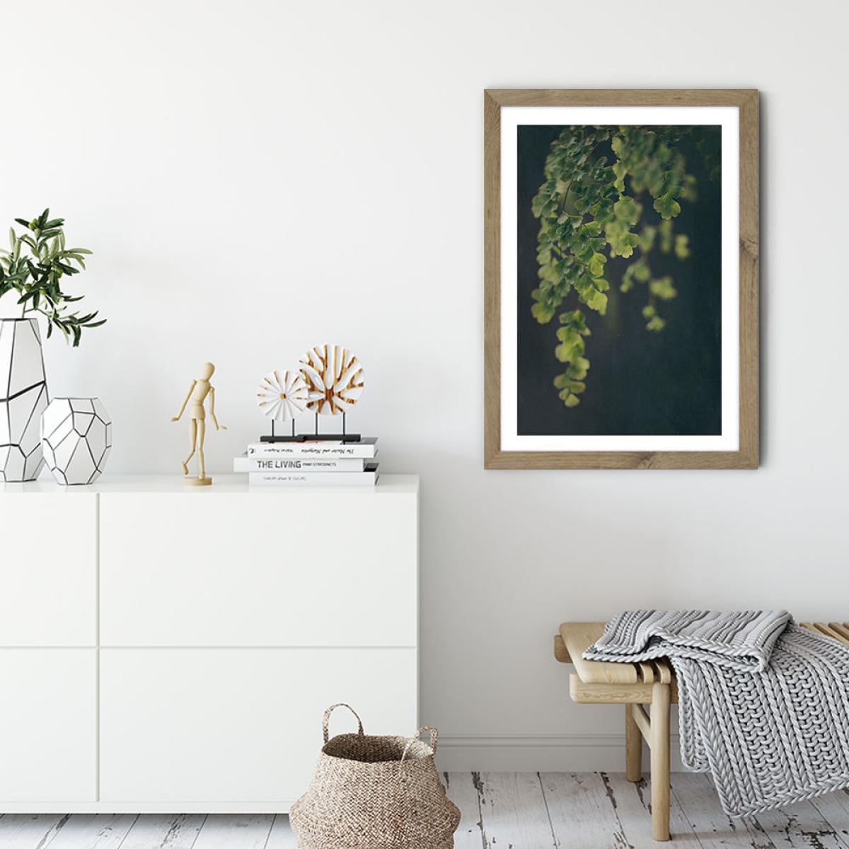 Dark Foliage 1 Art Print Oak Frame – image 3