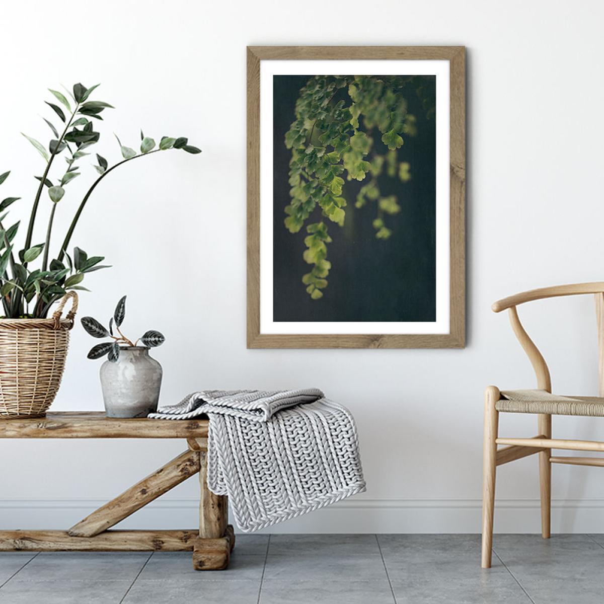 Dark Foliage 1 Art Print Oak Frame – image 4