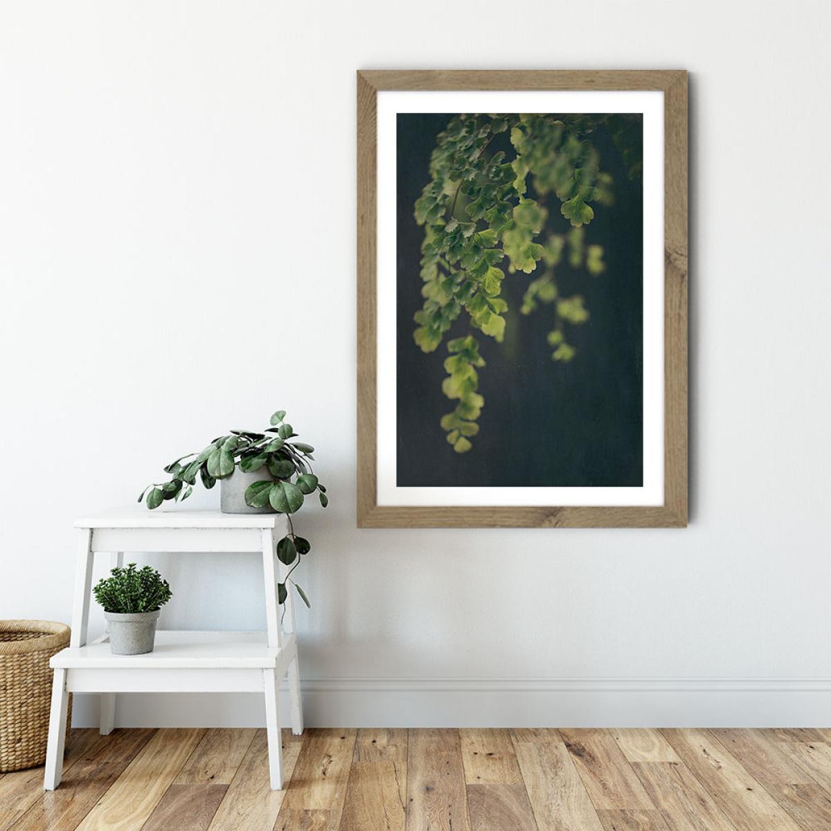Dark Foliage 1 Art Print Oak Frame – image 6